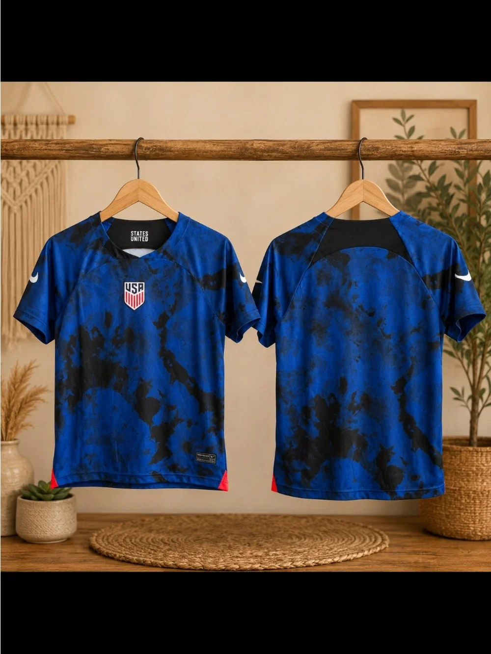 Nike Blue and Black Dri-FIT Soccer Jersey 8-10 year old